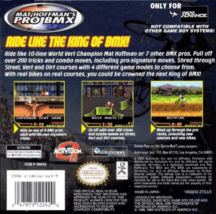 Mat Hoffman's Pro BMX — box-2D-back (US)