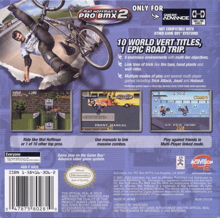 Mat Hoffman's Pro Bmx 2 — box-2D-back (US)