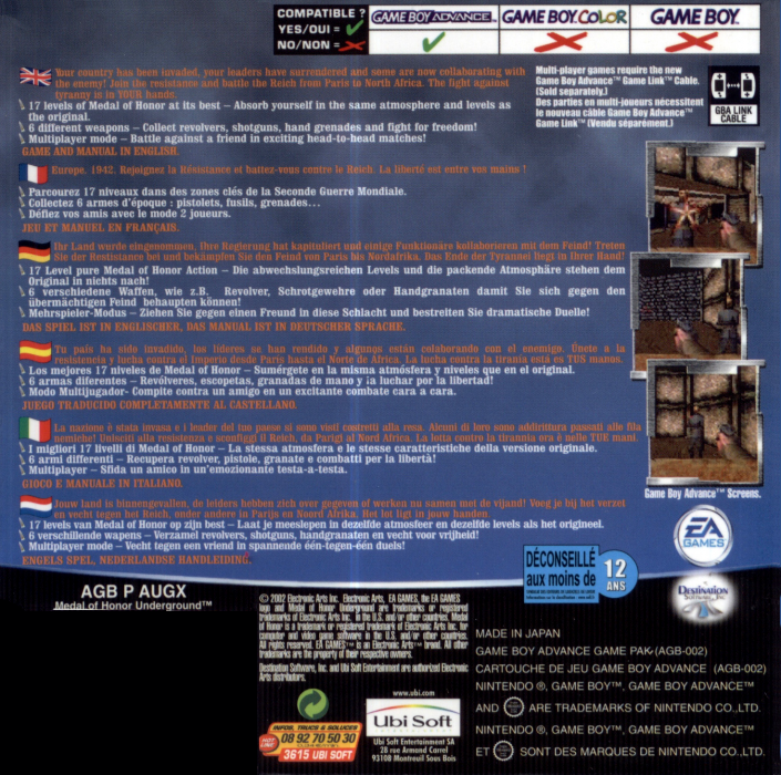 Medal Of Honor - Underground — box-2D-back (EU)