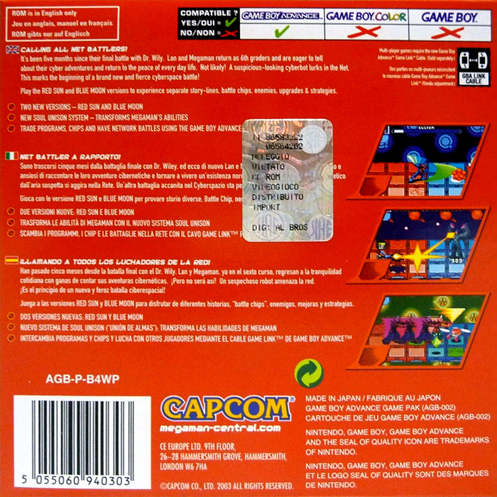 Mega Man Battle Network 4 - Red Sun — box-2D-back (EU)
