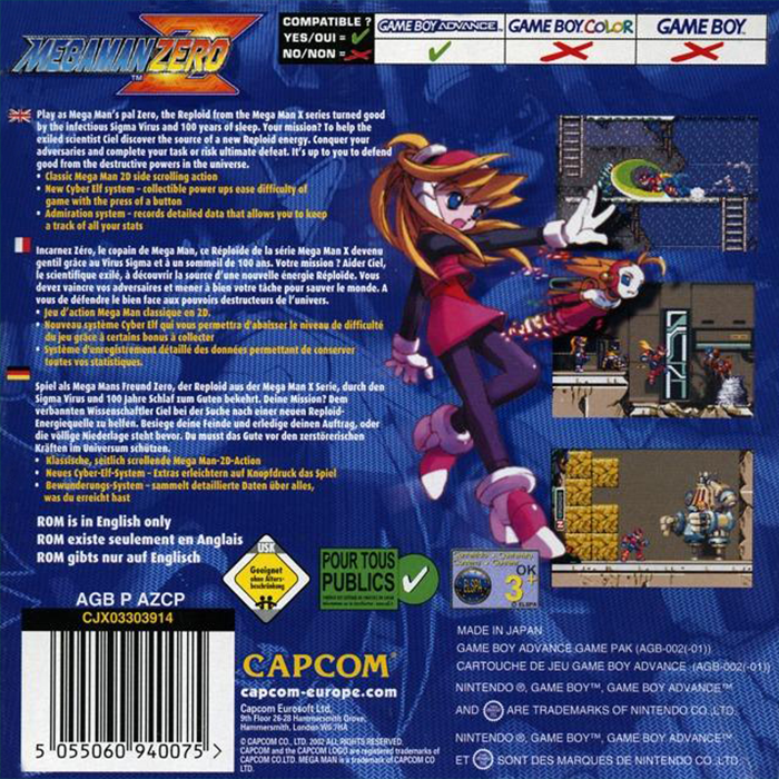 Mega Man Zero — box-2D-back (EU)