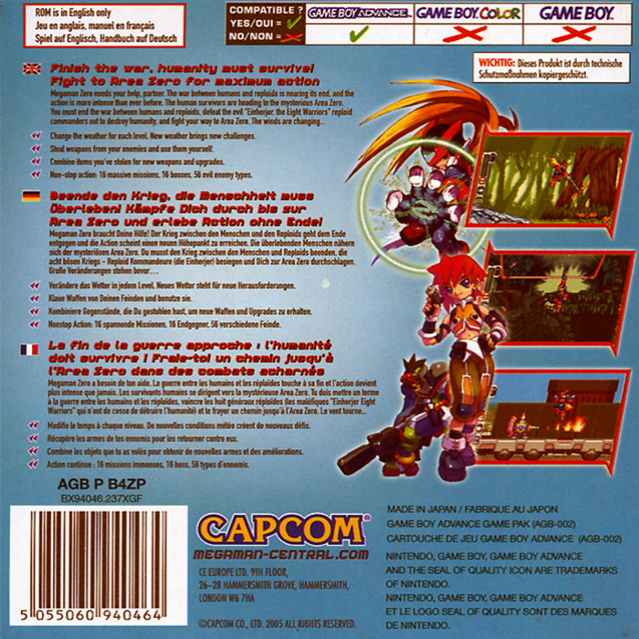 Mega Man Zero 4 — box-2D-back (EU)