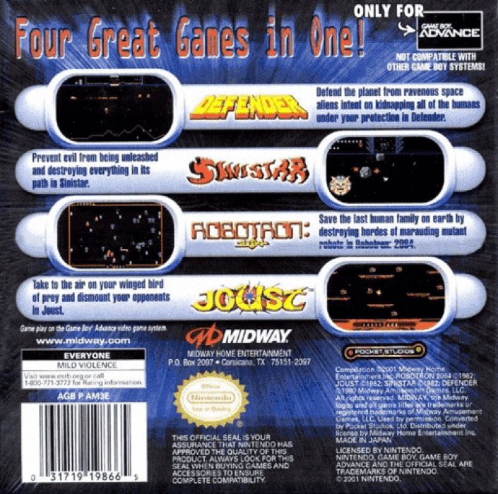 Midway's Greatest Arcade Hits — box-2D-back (US)