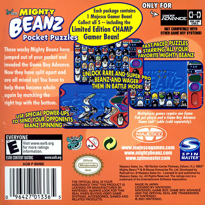 Mighty Beanz Pocket Puzzles — box-2D-back (US)