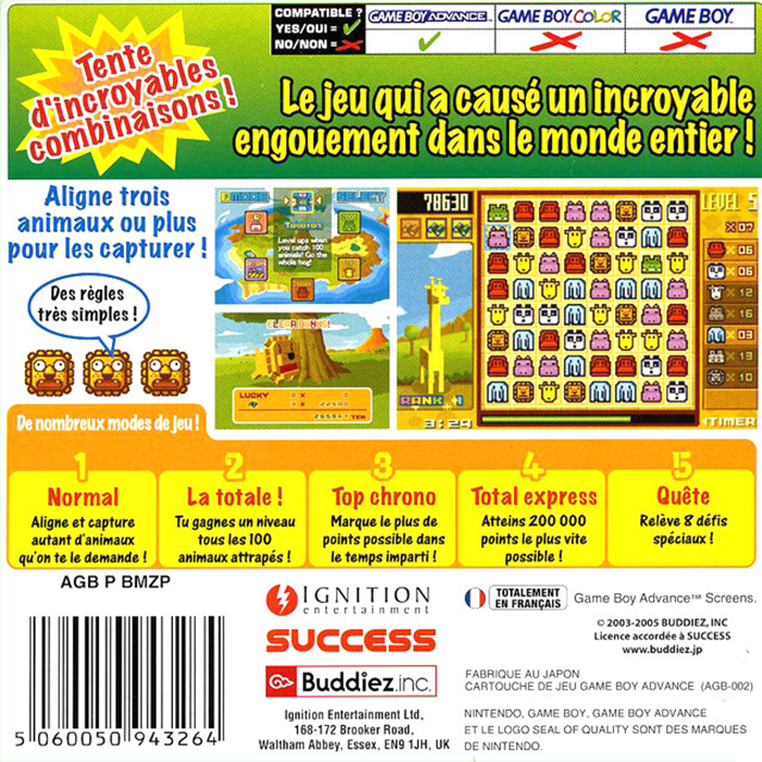 Zooo - Action Puzzle Game — box-2D-back (FR)