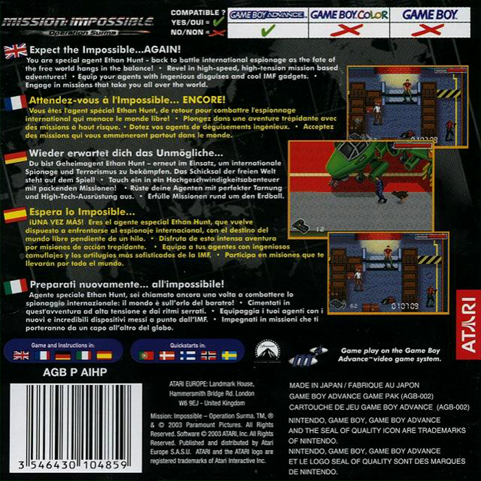 Mission - Impossible - Operation Surma — box-2D-back (EU)