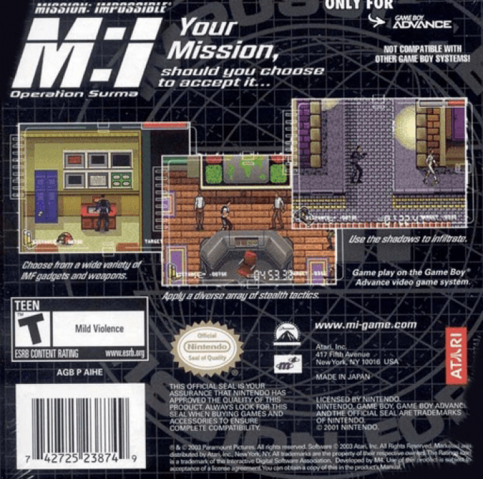 Mission - Impossible - Operation Surma — box-2D-back (US)