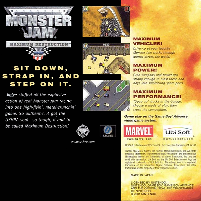 Monster Jam - Maximum Destruction — box-2D-back (EU)