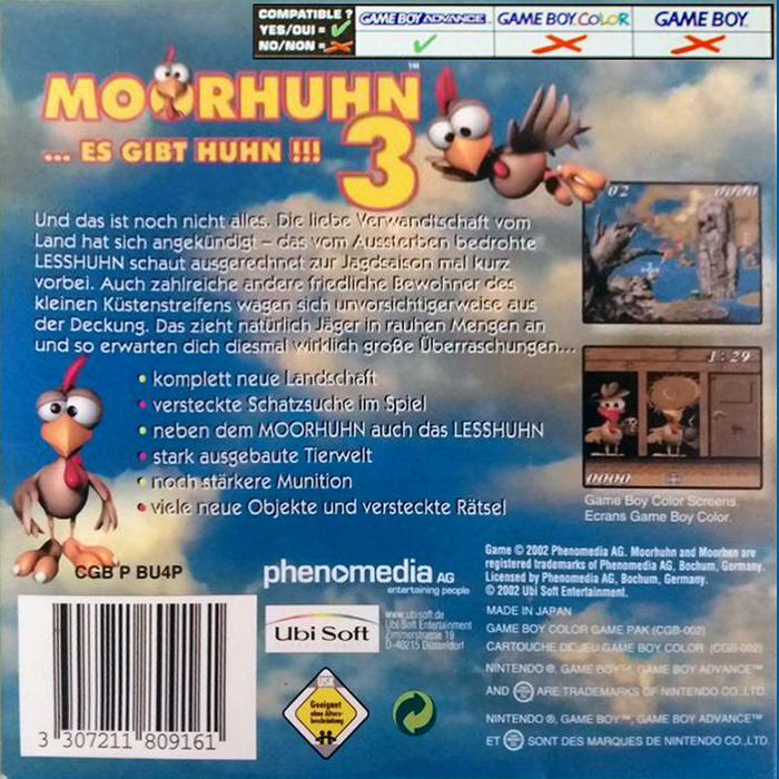 Moorhen 3 - The Chicken Chase! — box-2D-back (EU)