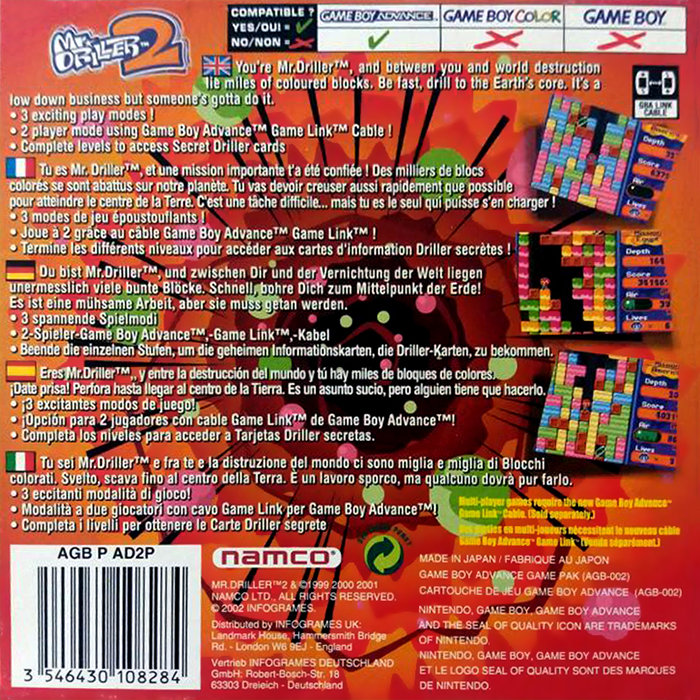 Mr. Driller 2 — box-2D-back (EU)