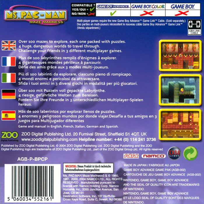 Ms. Pac-man - Maze Madness — box-2D-back (EU)