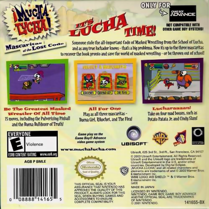 Mucha Lucha! - Mascaritas Of The Lost Code — box-2D-back (US)