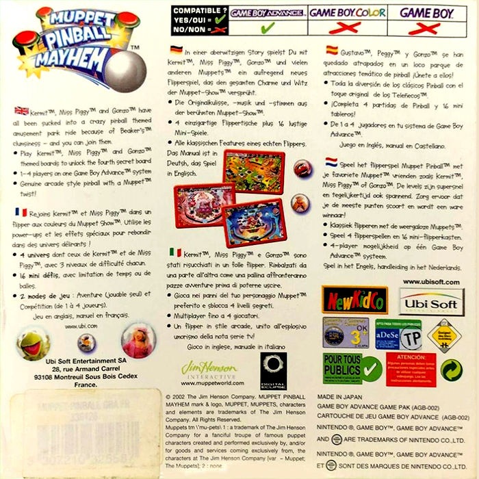 Muppet Pinball Mayhem — box-2D-back (EU)