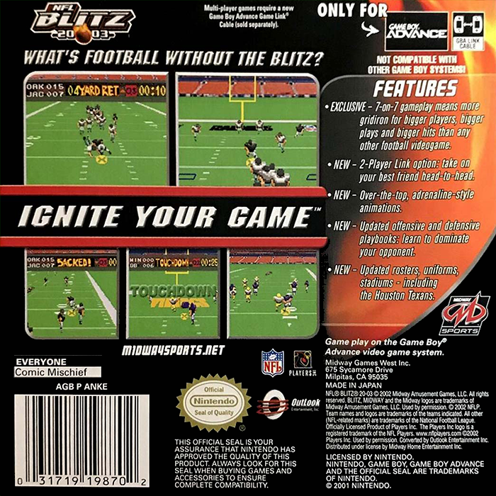 Nfl Blitz 20-03 — box-2D-back (US)