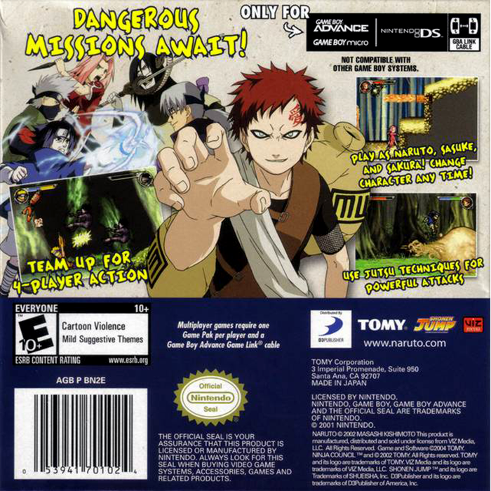 Naruto - Ninja Council 2 — box-2D-back (US)