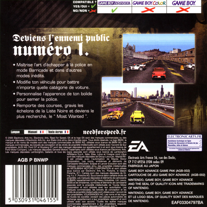 Need For Speed - Most Wanted — box-2D-back (FR)