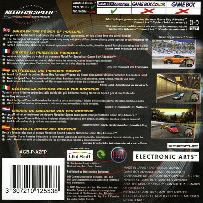 Need For Speed - Porsche Unleashed — box-2D-back (EU)