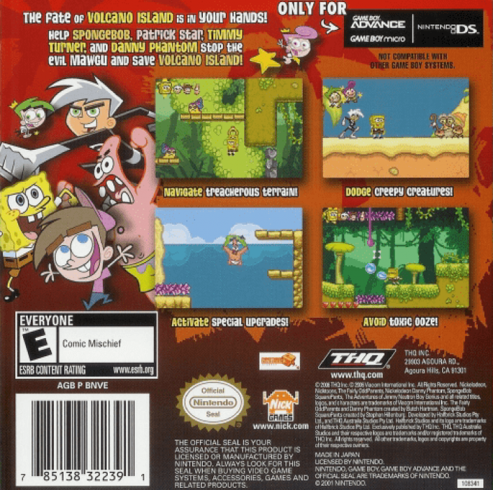 SpongeBob SquarePants and Friends - Battle for Volcano Island — box-2D-back (US)
