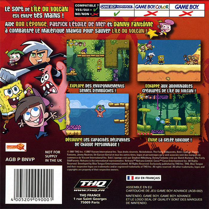 SpongeBob SquarePants and Friends - Battle for Volcano Island — box-2D-back (FR)