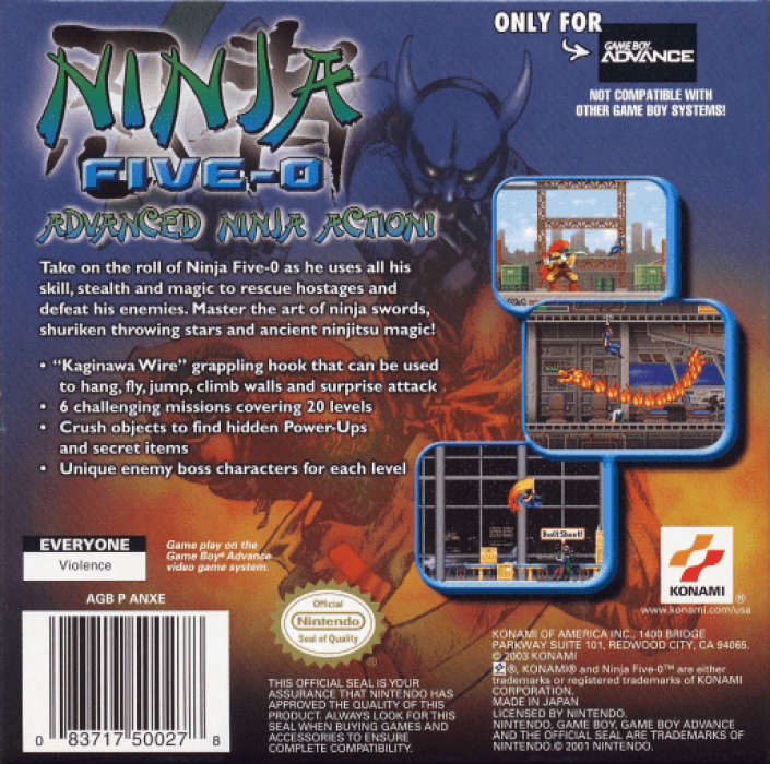 Ninja Cop — box-2D-back (US)