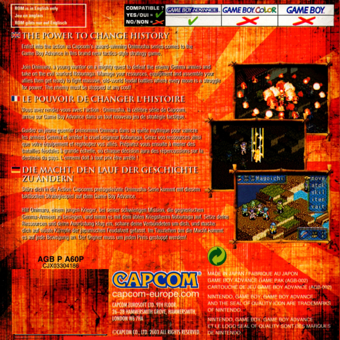 Onimusha Tactics — box-2D-back (EU)