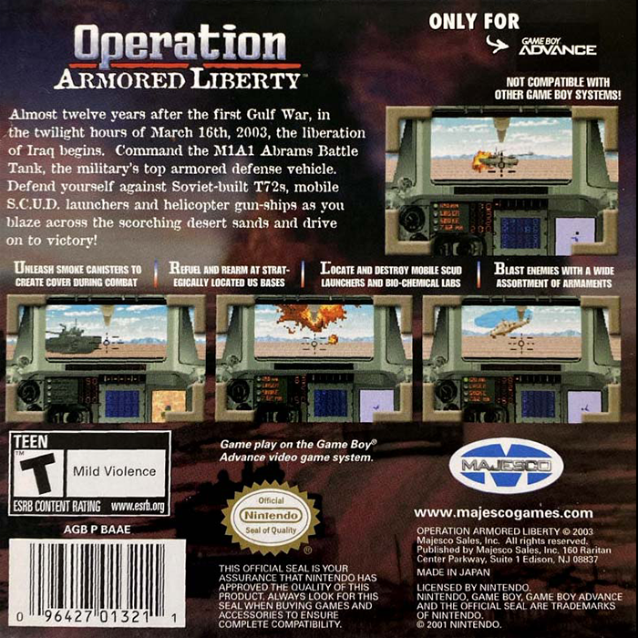 Operation Armored Liberty — box-2D-back (US)