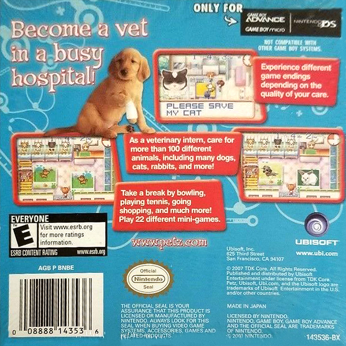 Petz Vet — box-2D-back (US)