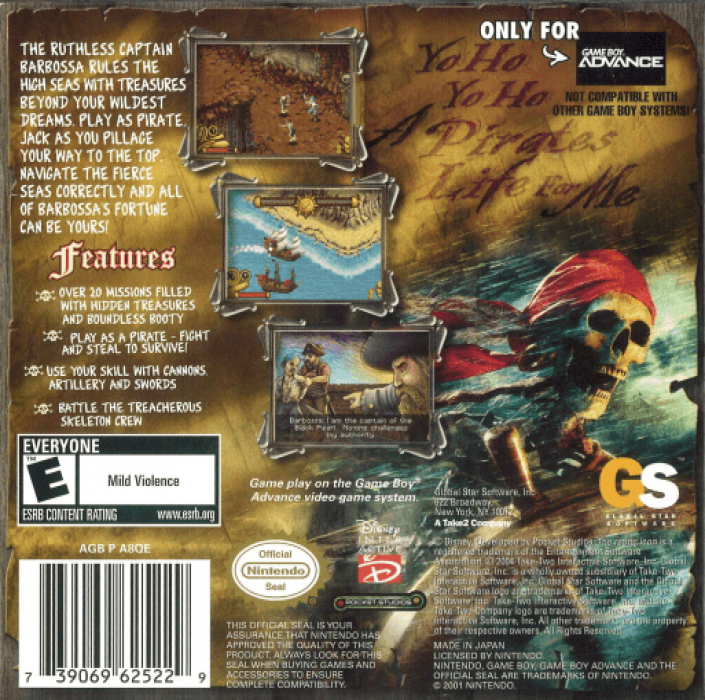 Pirates Of The Caribbean - The Curse Of The Black Pearl — box-2D-back (US)