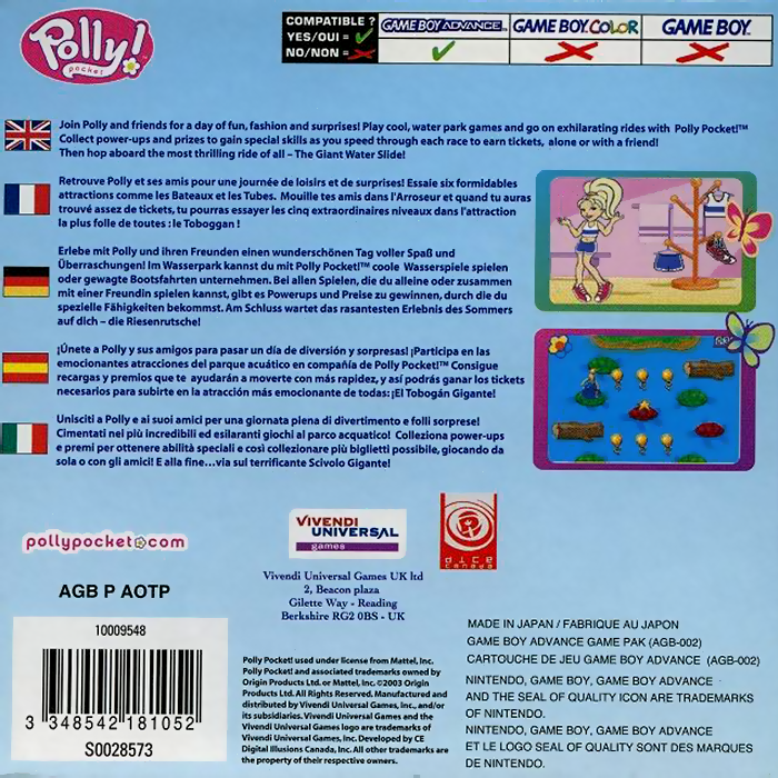 Polly Pocket ! Super Splash Island — box-2D-back (EU)