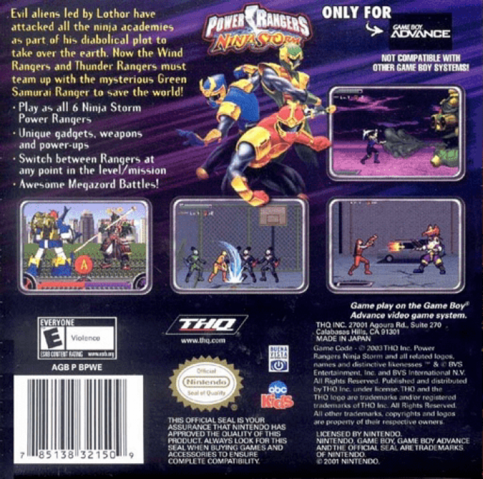 Power Rangers - Ninja Storm — box-2D-back (US)