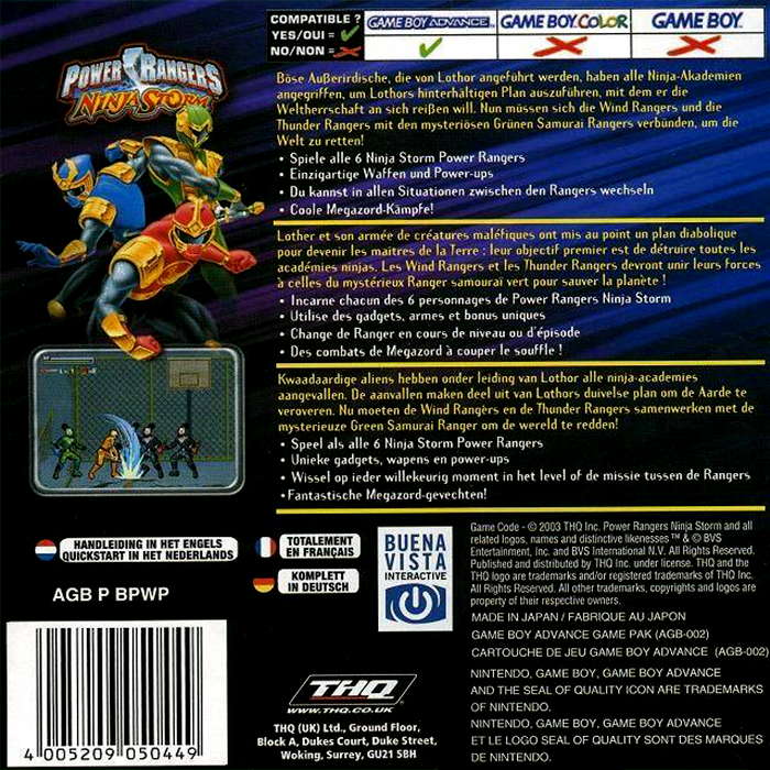 Power Rangers - Ninja Storm — box-2D-back (EU)