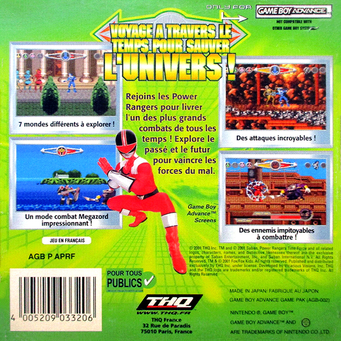 Power Rangers - Time Force — box-2D-back (FR)