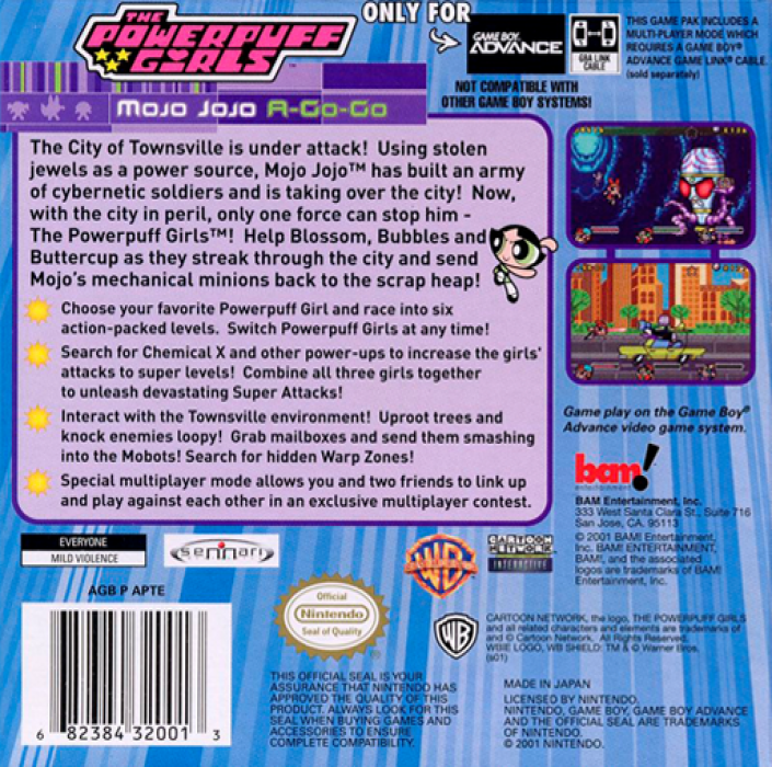 Powerpuff Girls - Mojo Jojo A-go-go, The — box-2D-back (US)