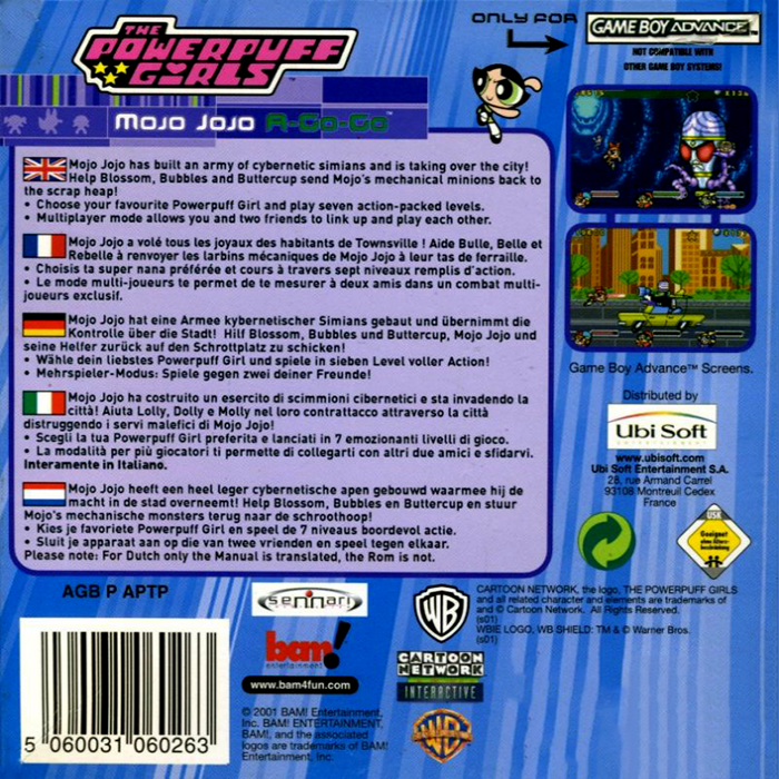 Powerpuff Girls - Mojo Jojo A-go-go, The — box-2D-back (EU)