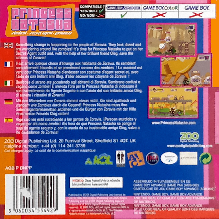Princess Natasha - Student, Secret Agent, Princess — box-2D-back (EU)