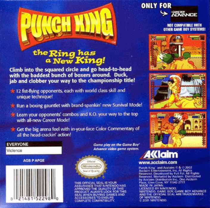 Punch King — box-2D-back (US)