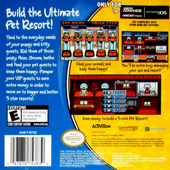 Puppy Luv - Spa And Resort — box-2D-back (US)