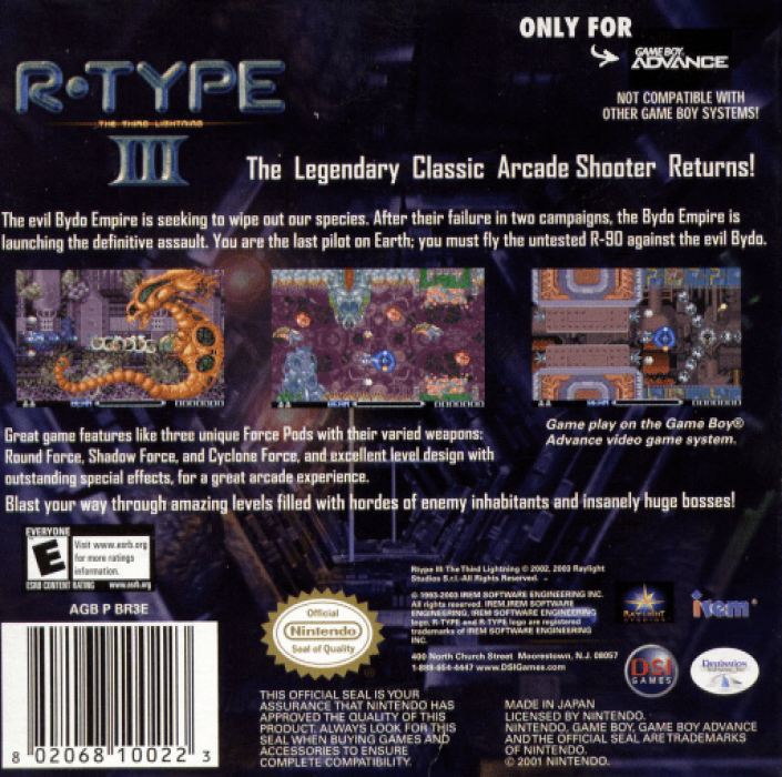 R-type 3 - The Third Lightning — box-2D-back (US)