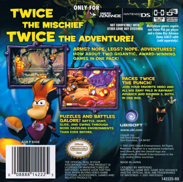 Rayman - 10th Anniversary — box-2D-back (US)