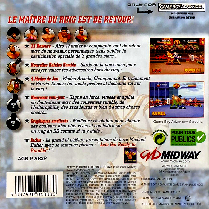 Ready 2 Rumble Boxing Round 2 — box-2D-back (FR)