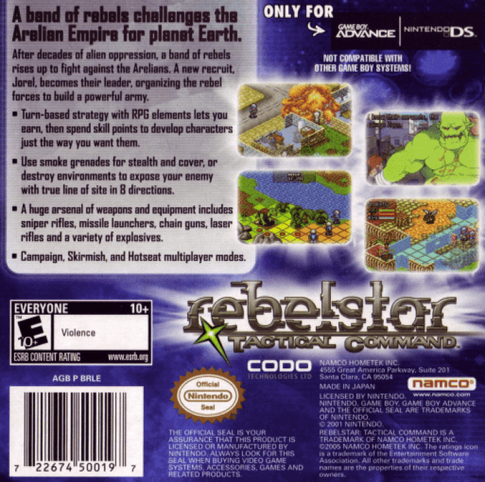 Rebelstar Tactical Command — box-2D-back (US)