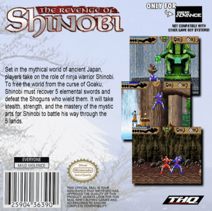 Revenge Of Shinobi, The — box-2D-back (US)
