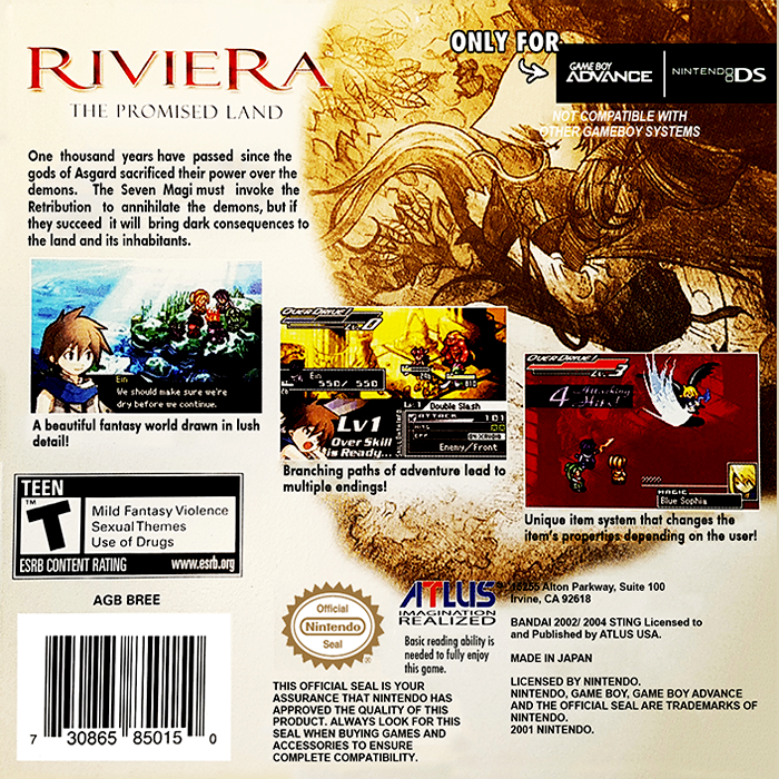 Riviera - The Promised Land — box-2D-back (US)