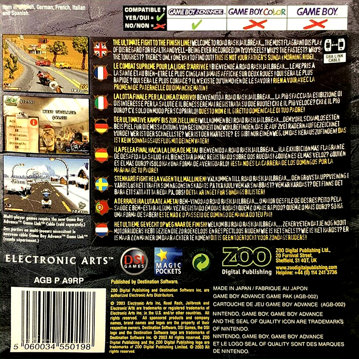 Road Rash - Jailbreak — box-2D-back (EU)