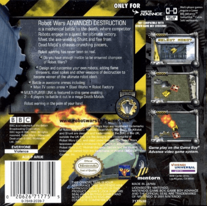 Robot Wars - Advanced Destruction — box-2D-back (US)