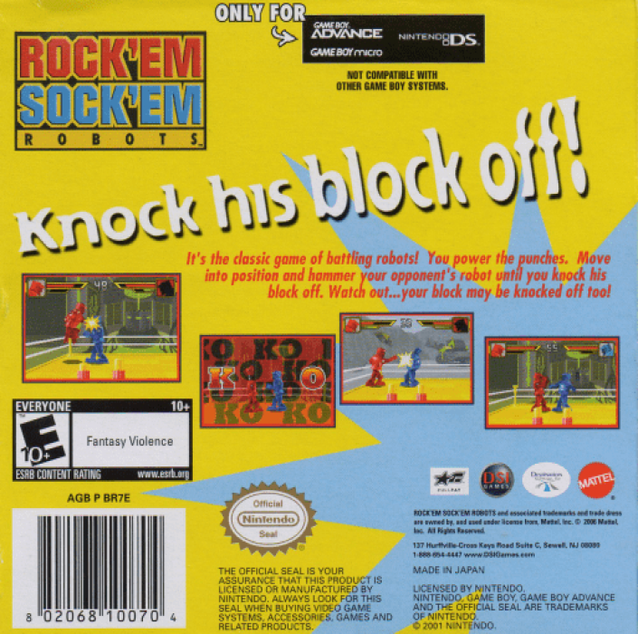 Rock'em Sock'em Robots — box-2D-back (US)