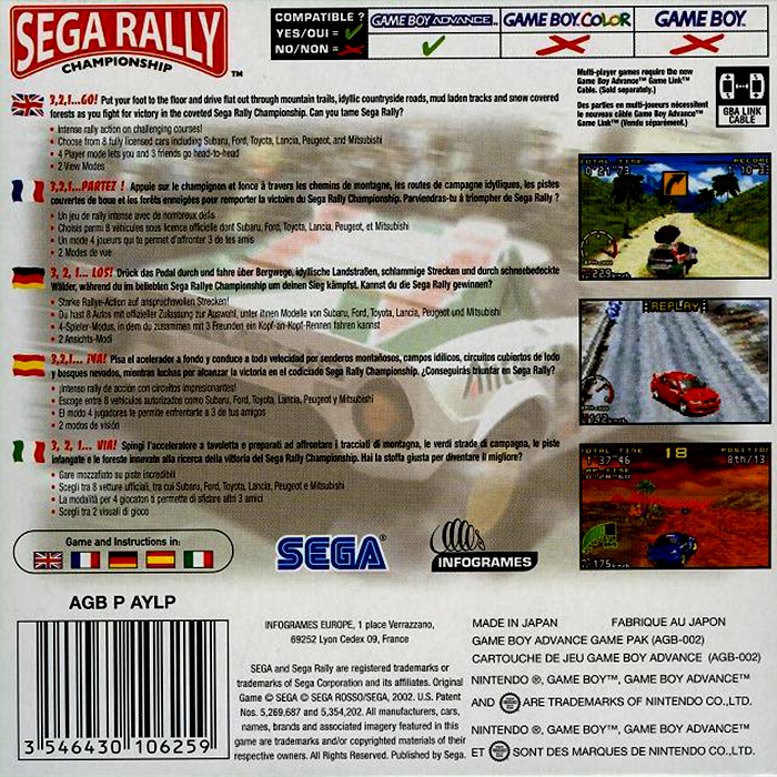 Sega Rally Championship — box-2D-back (EU)