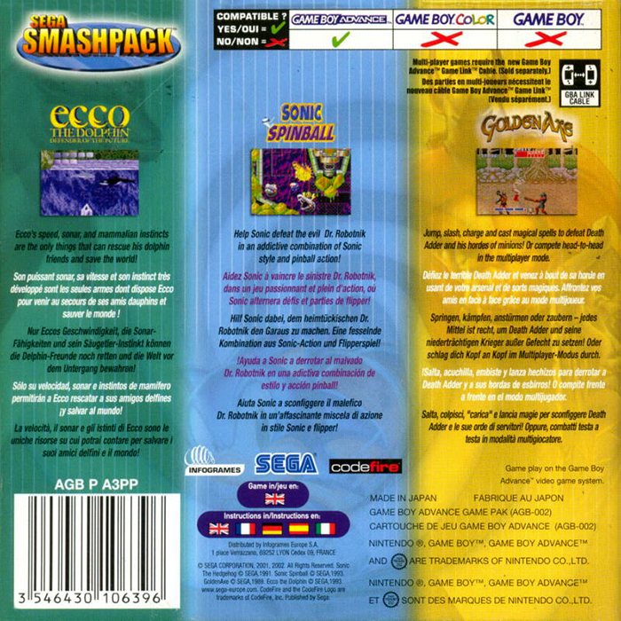 Sega Smashpack — box-2D-back (EU)