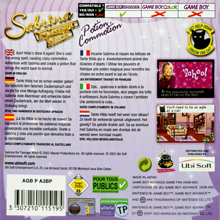 Sabrina - The Teenage Witch - Potion Commotion — box-2D-back (EU)