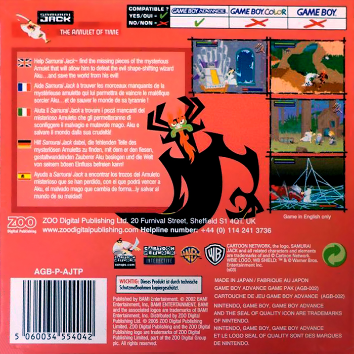 Samurai Jack - The Amulet Of Time — box-2D-back (EU)